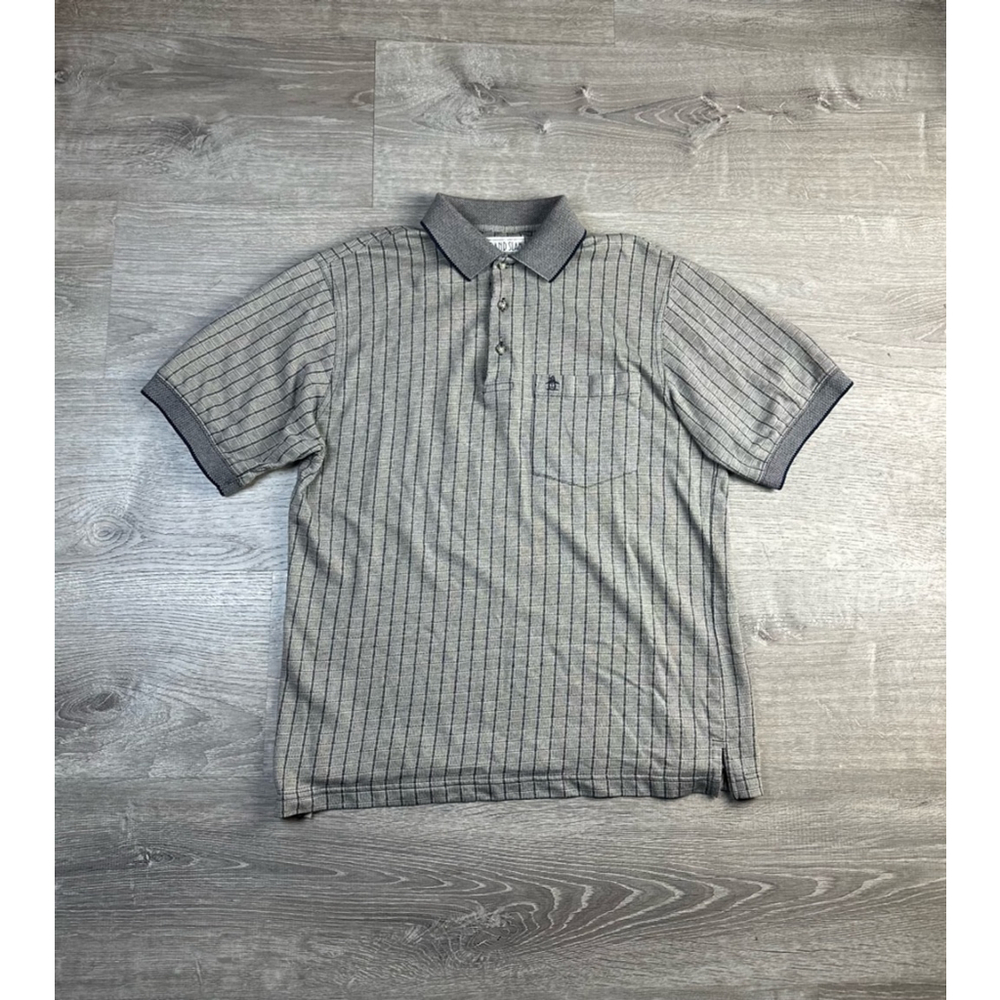 Vintage Golf Polo Shirt Size M Gray Striped